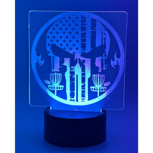 Disc Golf Laser Engraved LED light, Disc Golf Gift, Sport Gift, LED Night Light - Picture 3 of 16